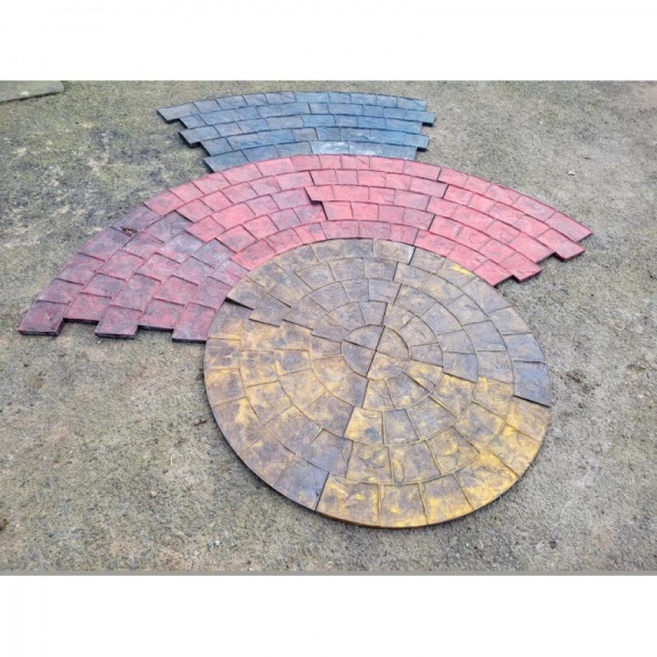 Concrete Imprint Mat - Inner Circle Cobblestone