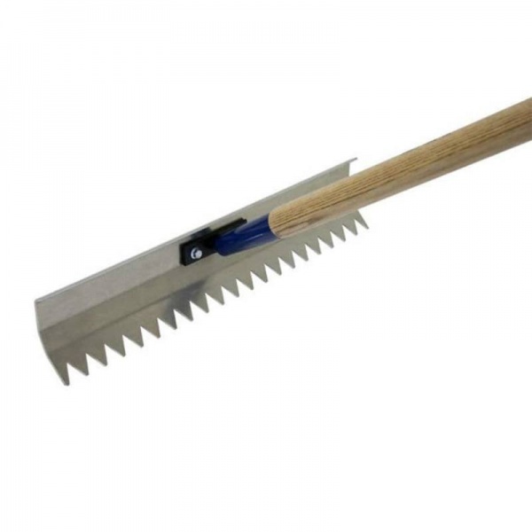 Kraft Aluminium Concrete Rake 20''x 5'' & 60'' Lg Handle