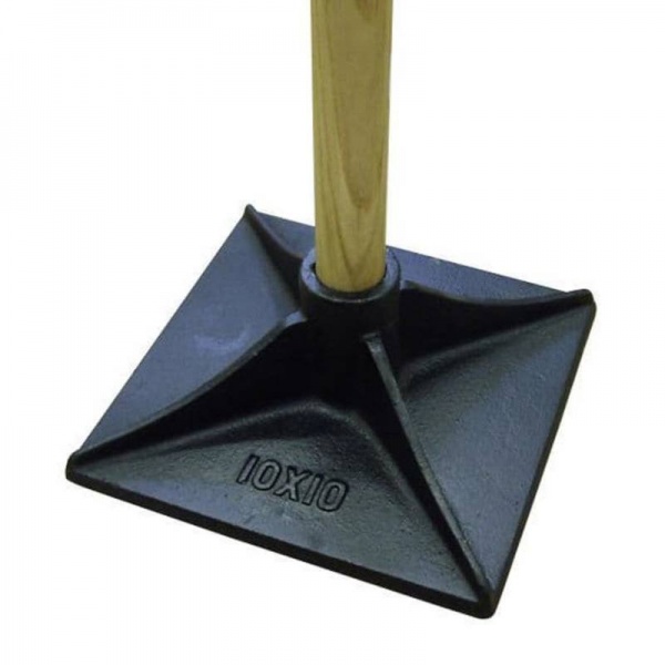 Kraft Cast Iron 10'' x 10''Tamper/Pounder/Stomper with 44'' Hardwood Handle